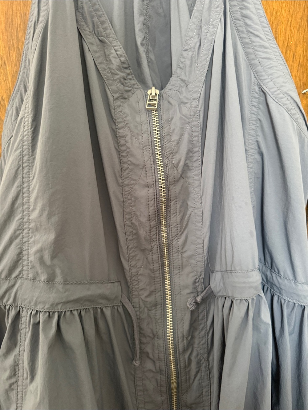 Slate Gray Women's Zip-Front Sleeveless Dress - Picture 4 of 6